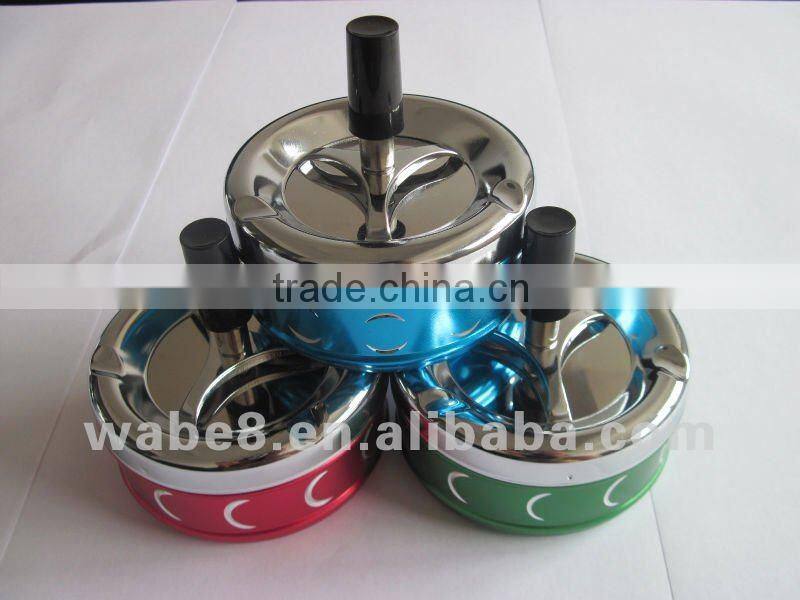metal ashtray with spin cover