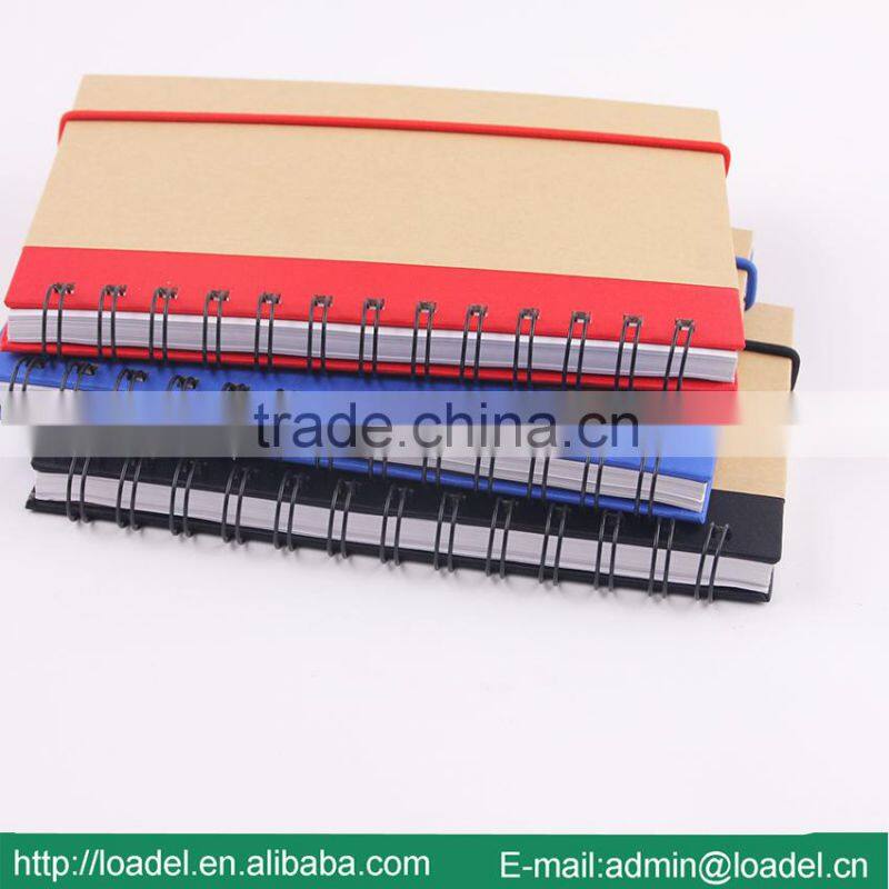 Cheap bulk kraft notebook,recycled kraft paper notebook with pen