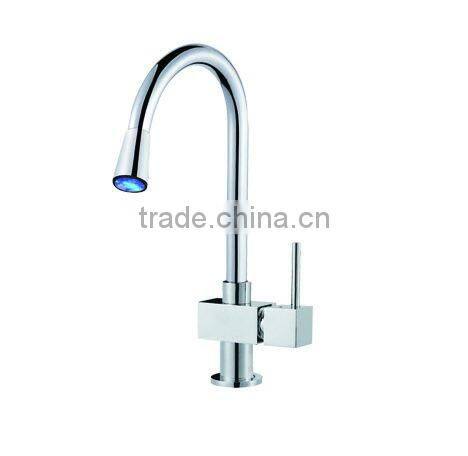 Single Handle Chrome Waterfall LED Bathroom Sink Faucet