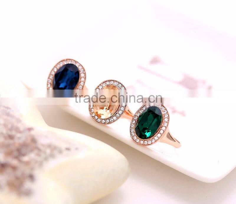 18K gold color rings with blue Gemstone 3gram gold ring