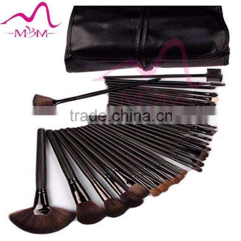 Hot selling 32PCS makeup brushes synthetic hair makeup brush set with ferrule Kit Tool + Roll Up Case