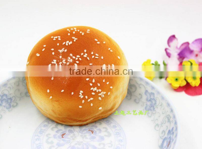 PU Wholesale Artificial Fake Sesame Bread Model With Cream Scent Bakery Window Shopping