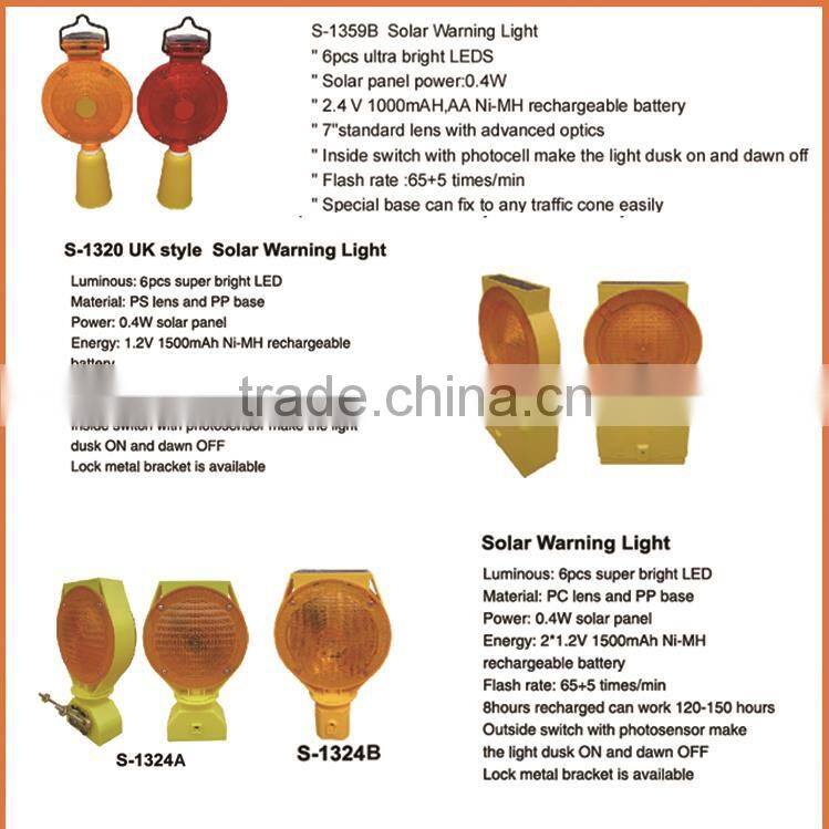 Traffic safety flashing yellow solar revolving warning light Construction vehicles solar power led warning light