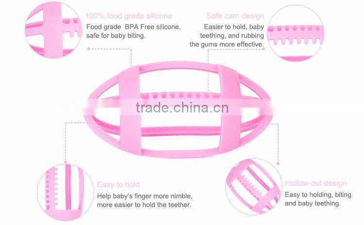 Make From Food Grade Baby Dolls Teether Silicone American Football