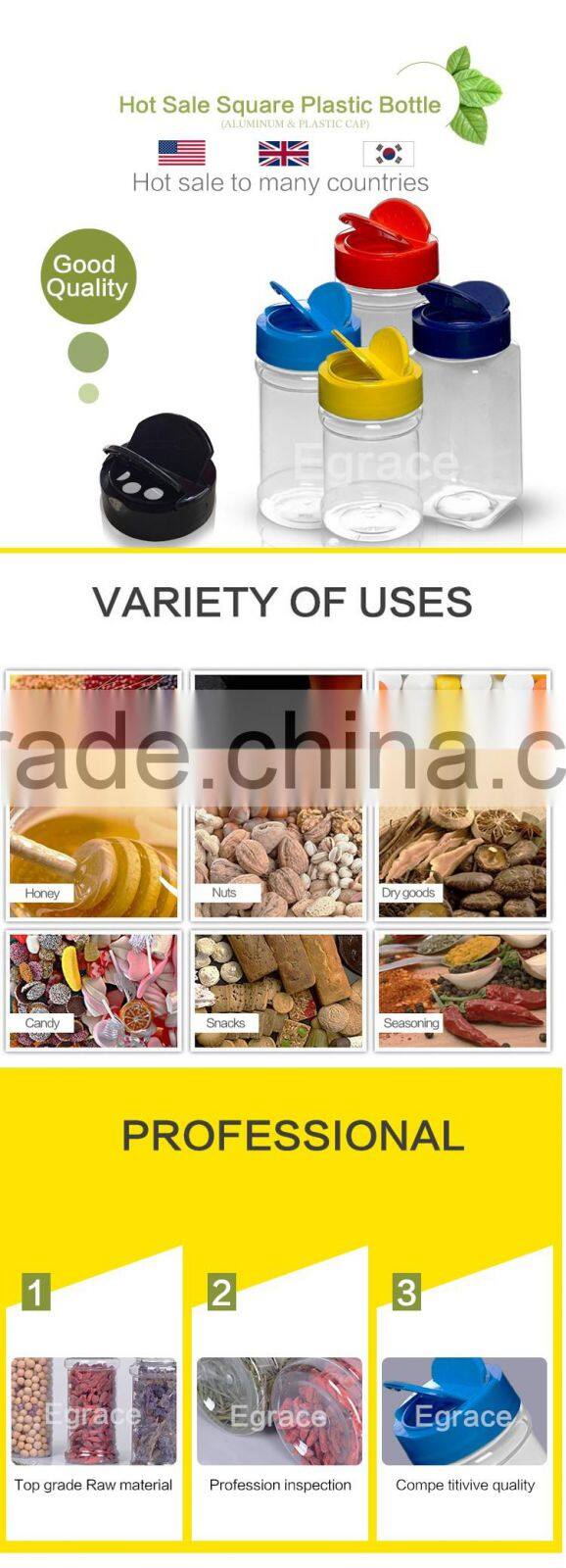 Factory price 90z Butterfly flip top cap clear plastic can