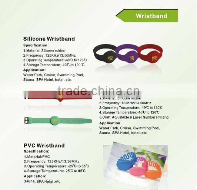 Anti-collision Waterproof UHF RFID Silicon Wristbands / Wrist band