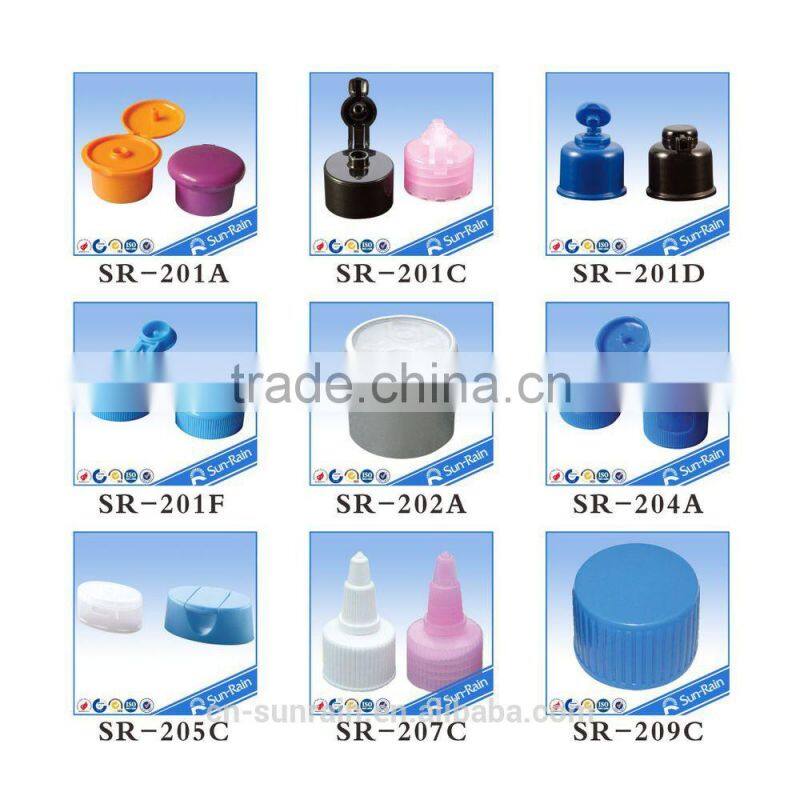 Hot China-made Yuyao nonspill feature alu silver press top cap 24/410