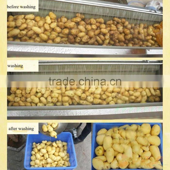 Commercial potato washing peeling machine