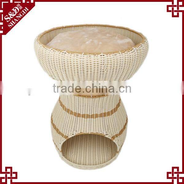 S&D China production good quality wicker rattan handmade durable cat , rabbit , tree cat , dog pet cat play house