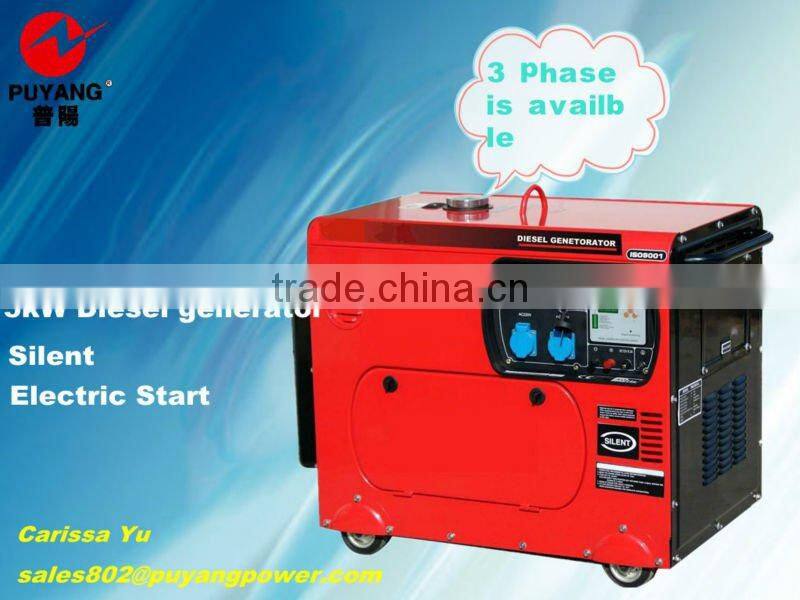 Good performance 5kW silent Diesel Generator with European Standard Plug