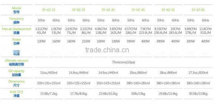 Single stage rotary vane vacuum pump