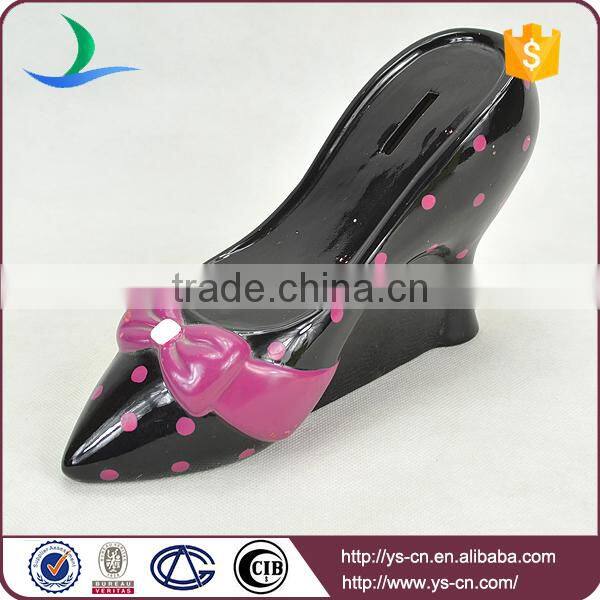 Special Design Of High Heel Shoe Shape Ceramic Money Bank