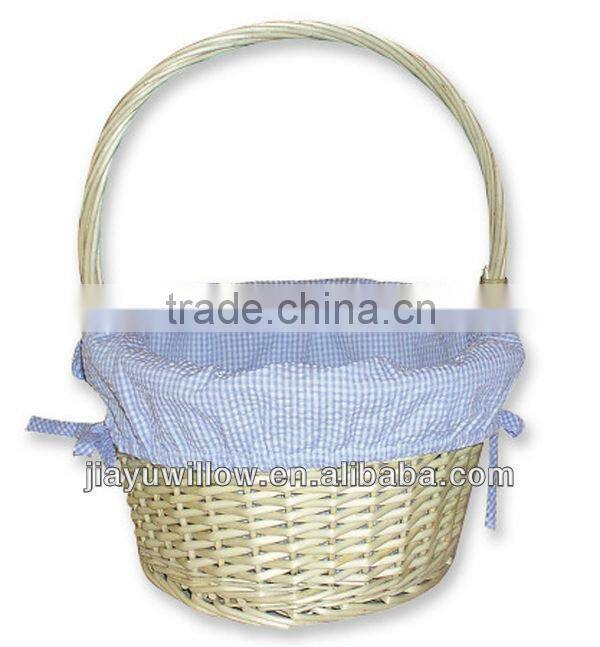 Round water hyacinth food basket with handle for Christmas