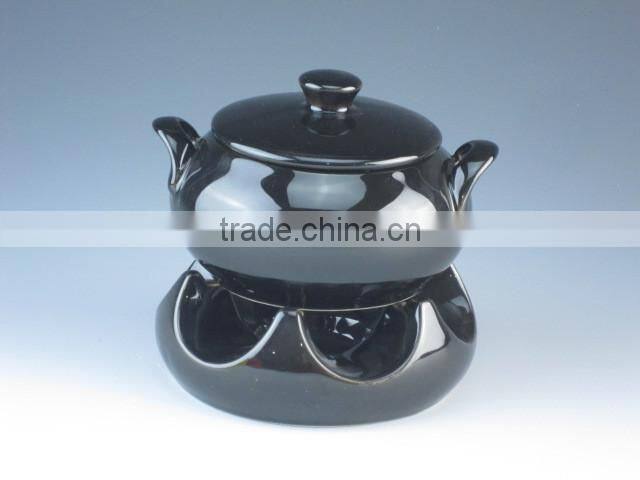 red,yellow,balck color ceramic type casserole set