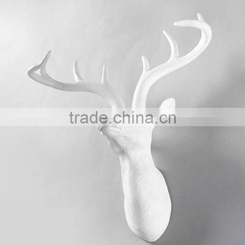 Home Wall Decorative Antique Deer Head Sculpture Resin Wall Animal Deer Head Sculpture