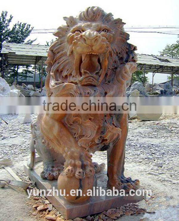 hand carved marble stone lion statue sculpture garden yard decoration item