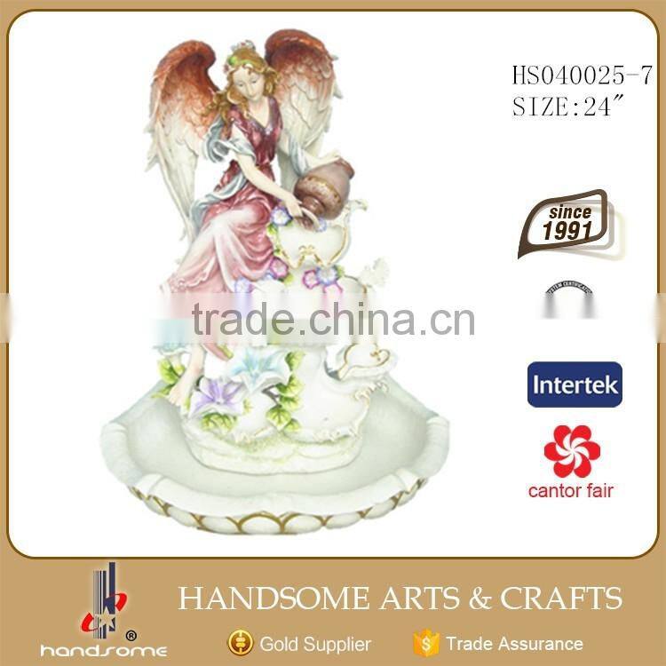 24 Inch Fairy Resin Indoor Garden Decor Crafts Water Fountain
