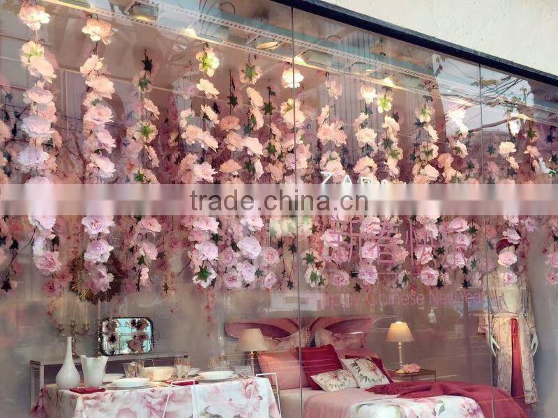 Silk cherry blossom flower garland decorative cherry garland