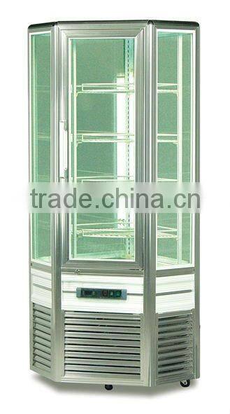 Triangle glass showcase/refrigerator cake showcase/fruit showcase/beverage showcase