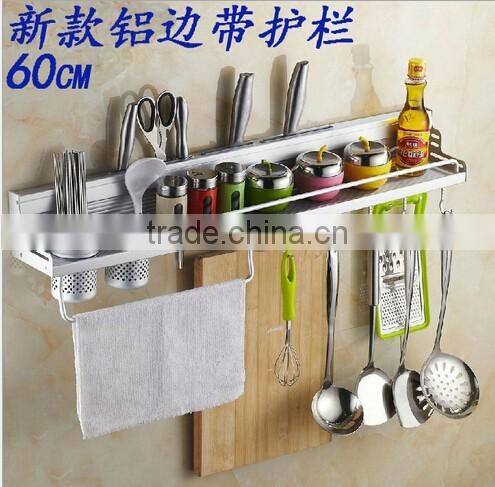 The space Aluminum Alloy knife edge aluminum guardrail multifunctional kitchen storage rack