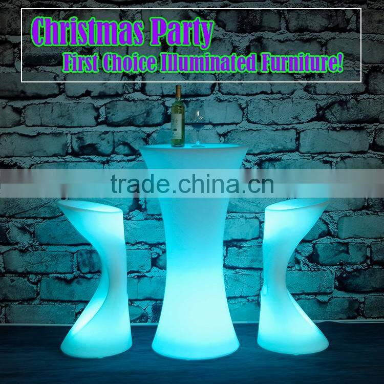 Illuminated Diamond Shape Table and Chair