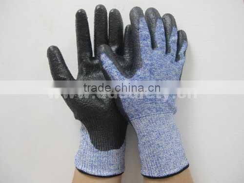 DDSAFETY 2017 Black PU Coated Cut Resistant Gloves