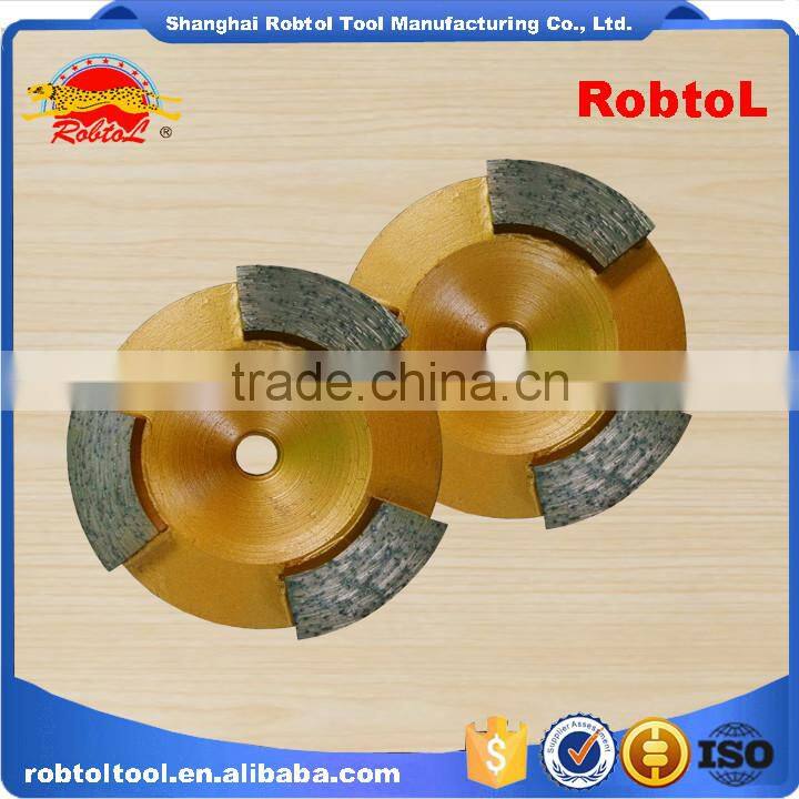 70mm three 3 segment diamond grinding wheel abrasive polishing disc for concrete granite marble double cup wheel