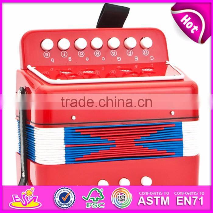 Hot selling children toy wooden musical accordion instrument W07K006A