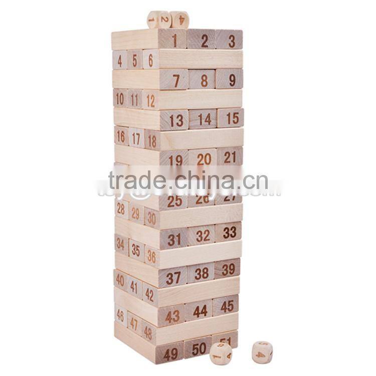 Best sale 51 pcs building toys wooden educational play blocks for toddlers W13D150