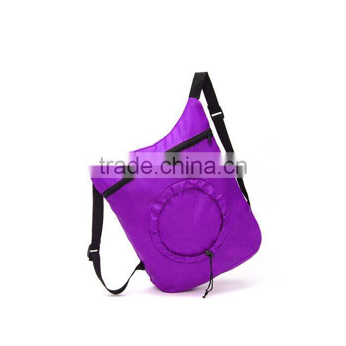 Customized shape design foldable packaging backpack outdoor folding cinch rucksack