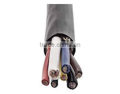 S10371 7-Way 6FT Trailer Plug Cord with 7-Pole Wiring Junction Box - Inline Harness Kit RV Blade Molded Wire Connector