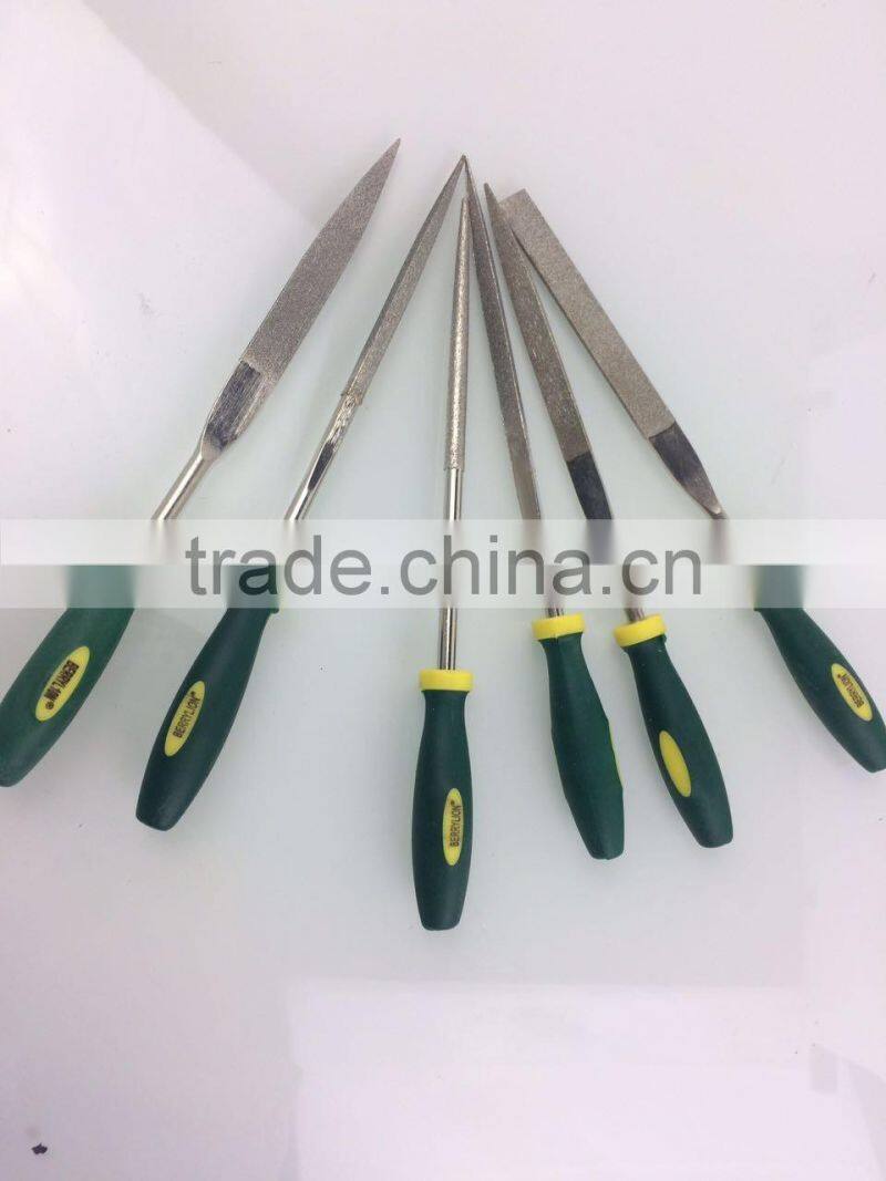 Cheap price 6pcs diamond mixed style file set 5*180mm for sale