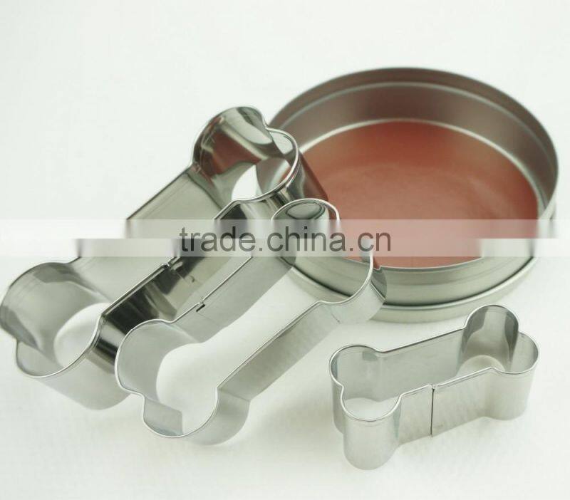47096 3pcs dog bone stainless steel cookie cutter set