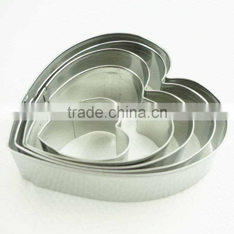 47097 5pcs heart shape stainless steel cookie cutter set