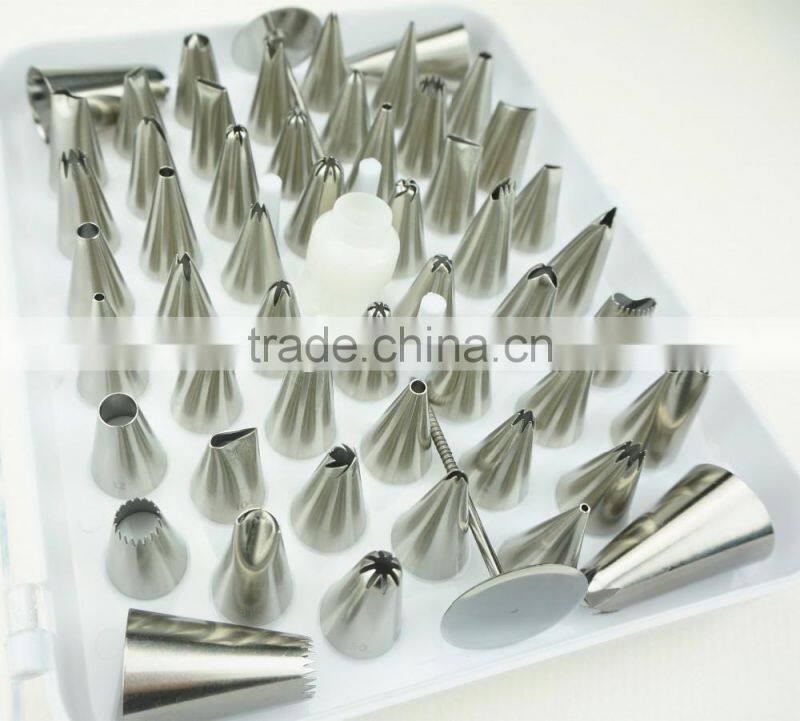 42156 52 Pcs 304 Stainless Steel Cake Master Decorating Tip Set, with Hinged Storage Box