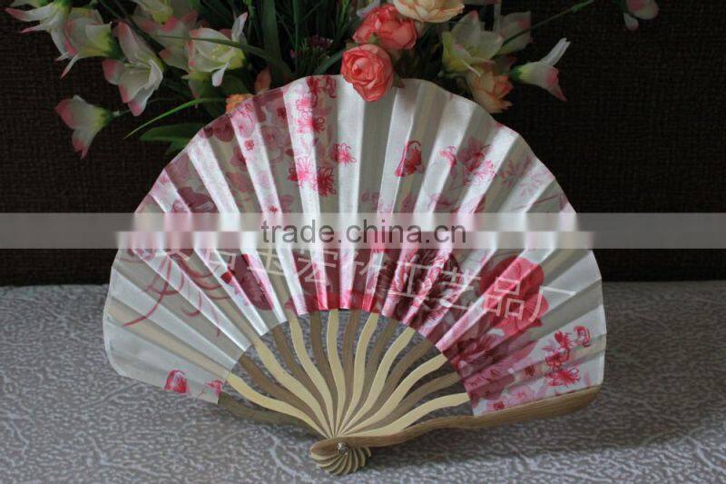 Best gift bamboo fabric hand fan