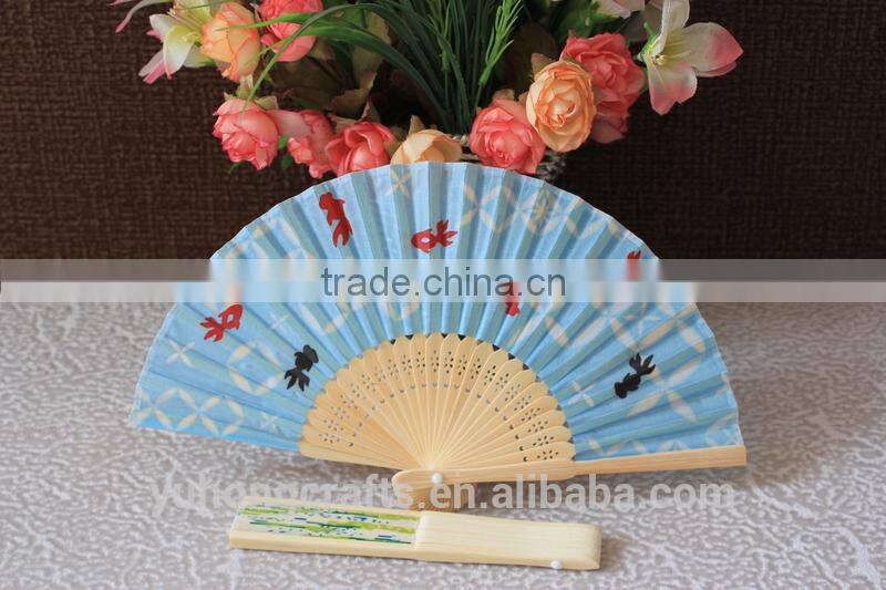 Japanese fabric advertising fan made from Anji