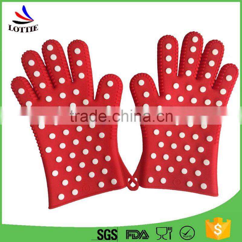 China Manufacturers 2016 new design heat-resistant silicone microwave oven glove BBQ baking Oven Mitt