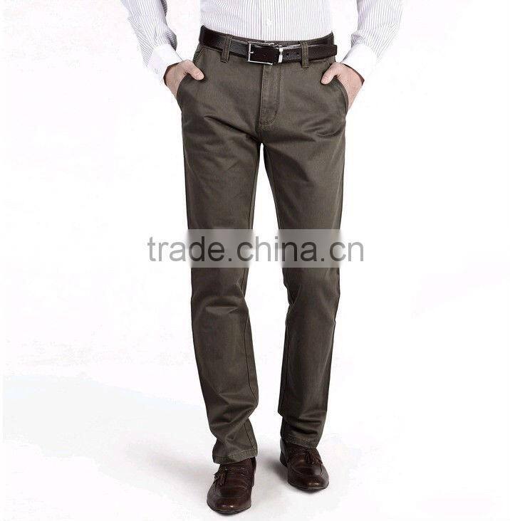 New arrival leisure street wear trendy regular cut washed cotton mens chinos