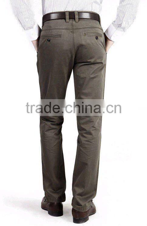 New arrival leisure street wear trendy regular cut washed cotton mens chinos
