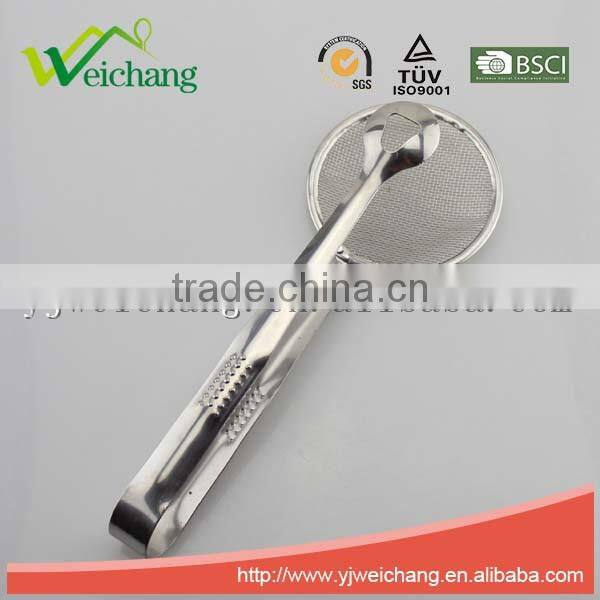 WCA058 Premium Utility whole stainless steel Food Tongs Salad Tongs with net low price