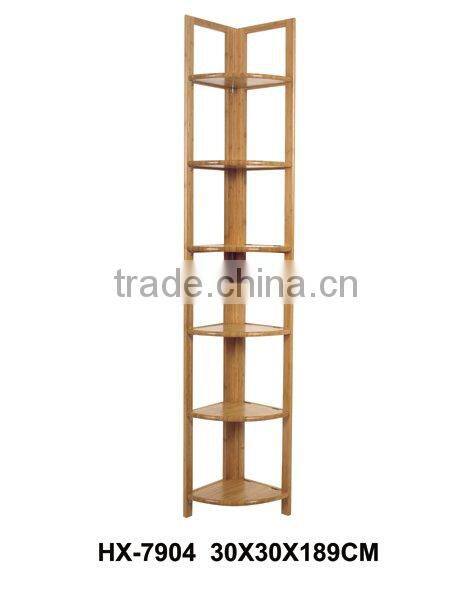 new 3 tiers cheap hot selling bamboo triangle display shelf