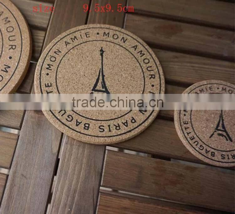 unique cute custom logo cork cup mat