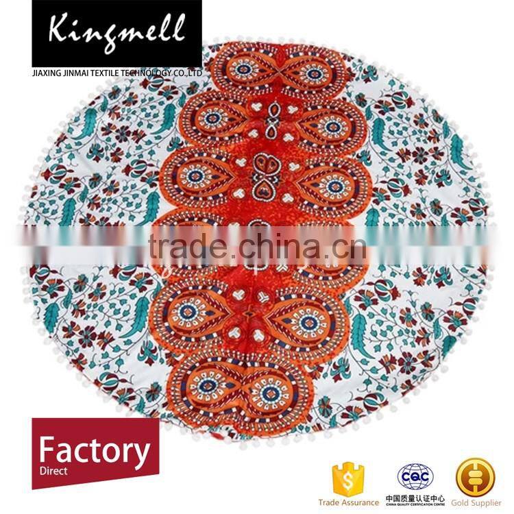 Customized Digital Printed Floor Cushion Polyester Roud Cushion