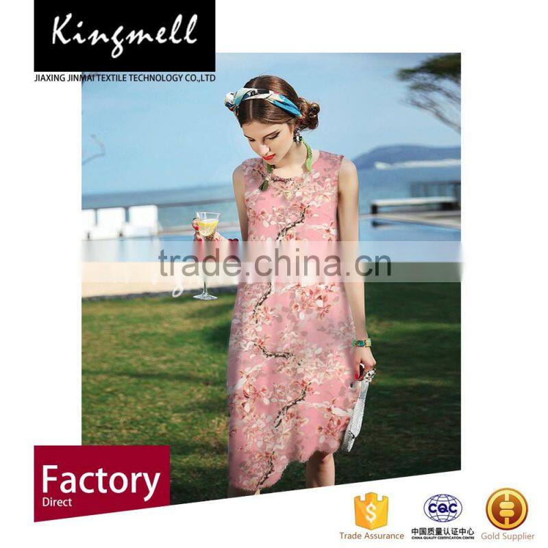 Custom digital printed silk linen blend fabric China Wholesale