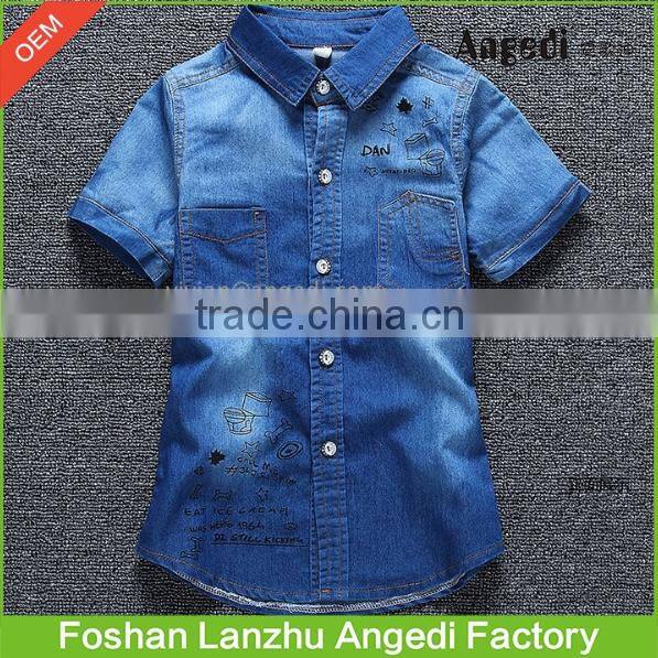 Children clothing OEM boy's denim shirt High quality Summer Fashion Baby Boy's cowboy shirts