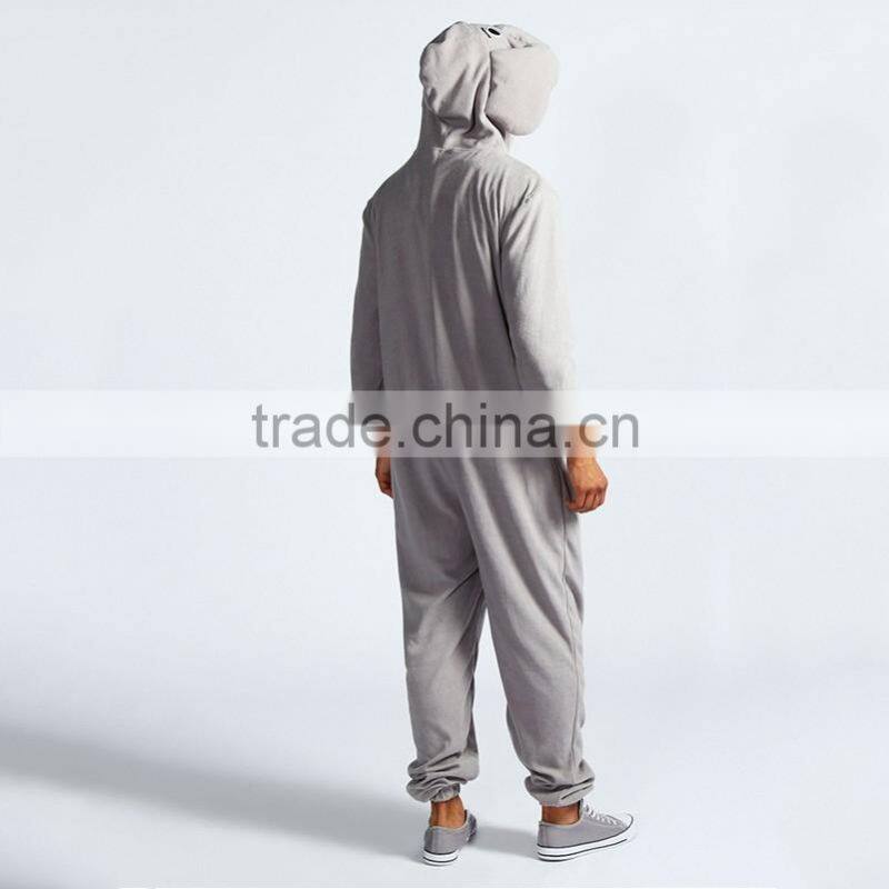 Custom cheap adult plus size flannel elephant onesie adult
