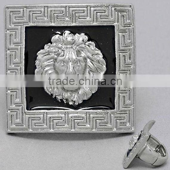 Vintage silver Lion Medallion Rings, Lion Rings, Round Lion Rings for girls