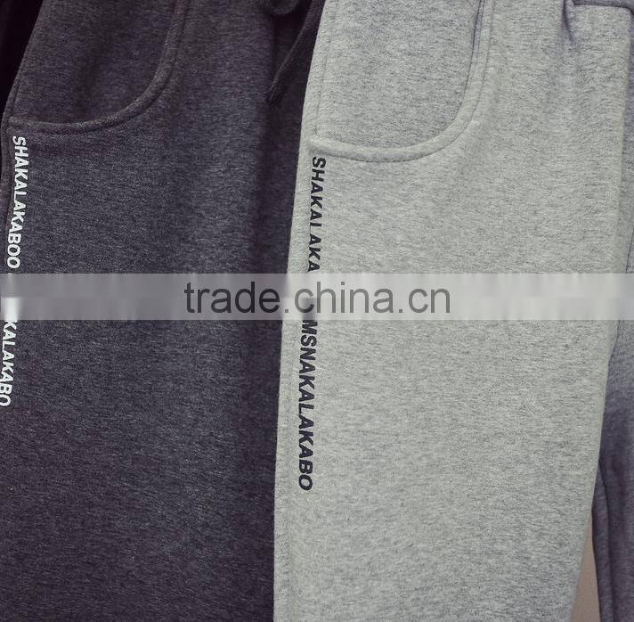 Fashionable skinny sports pants Pop style CVC80/20 cotton wholesale plain printed cheaper customized pants