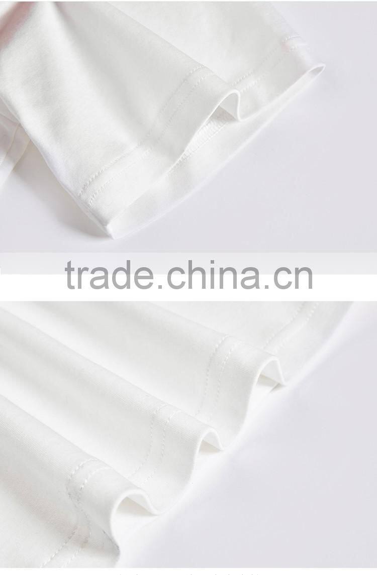 wholesale private label china women t-shirt 100% cotton plain white t shirt women with custom printing design
